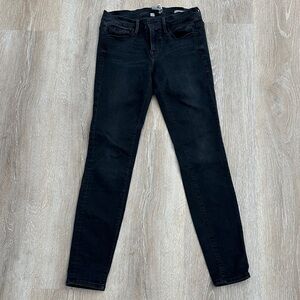 FRAME Le Skinny de Jeanne Black Denim Jeans Size 26 Mid Rise 28.5” Inseam GUC